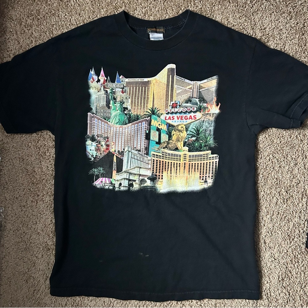 Vintage Genuine MGM Mirage Las Vegas Strip T Shirt Size L |A119
